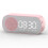 Pink Multifunction Bluetooth Speaker Clock with Mirror, ABS, Lithium Battery 1