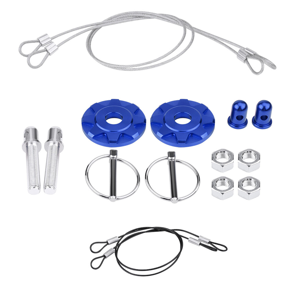 Cnc Machined Quick Release Latch For Enhancing Vehicle Aesthetics And Safety, Aluminum Alloy Hood Pins Kit With Anodized Surface Ensuring Durability Blue 9169997346896