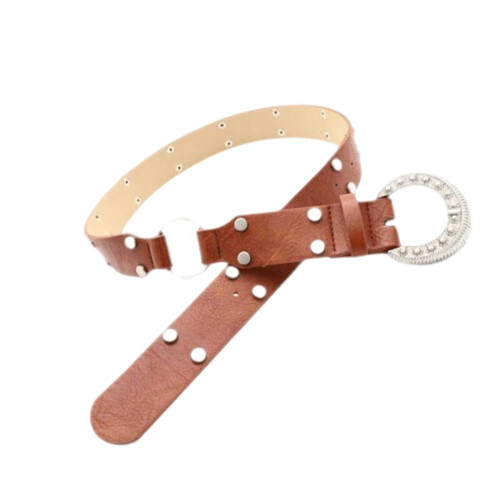Ceinture gravée Punk Rock, Style gothique rétro, boucles-brun