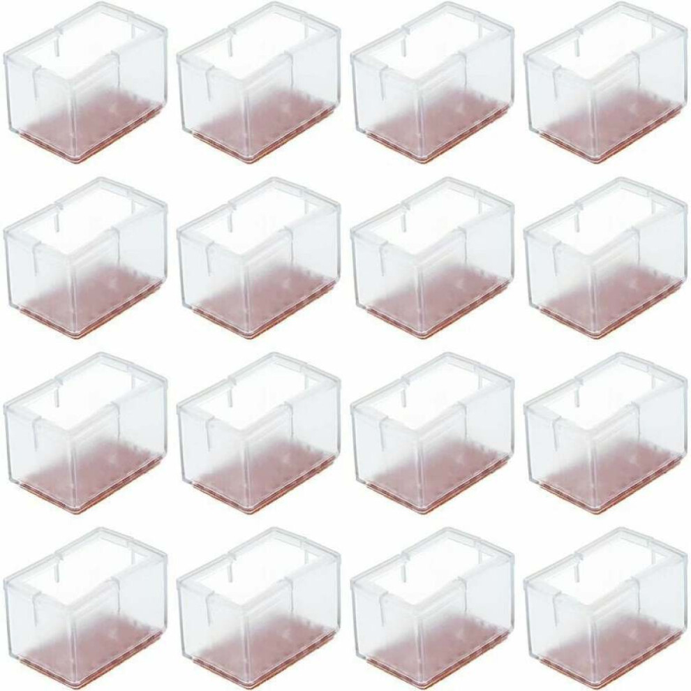 Furniture Foot Protectors For Rectangular Legs, Transparent Furniture Covers Non Slip, Easy Installation Silicone Chair Leg Protectors, Prevent 9340959757992