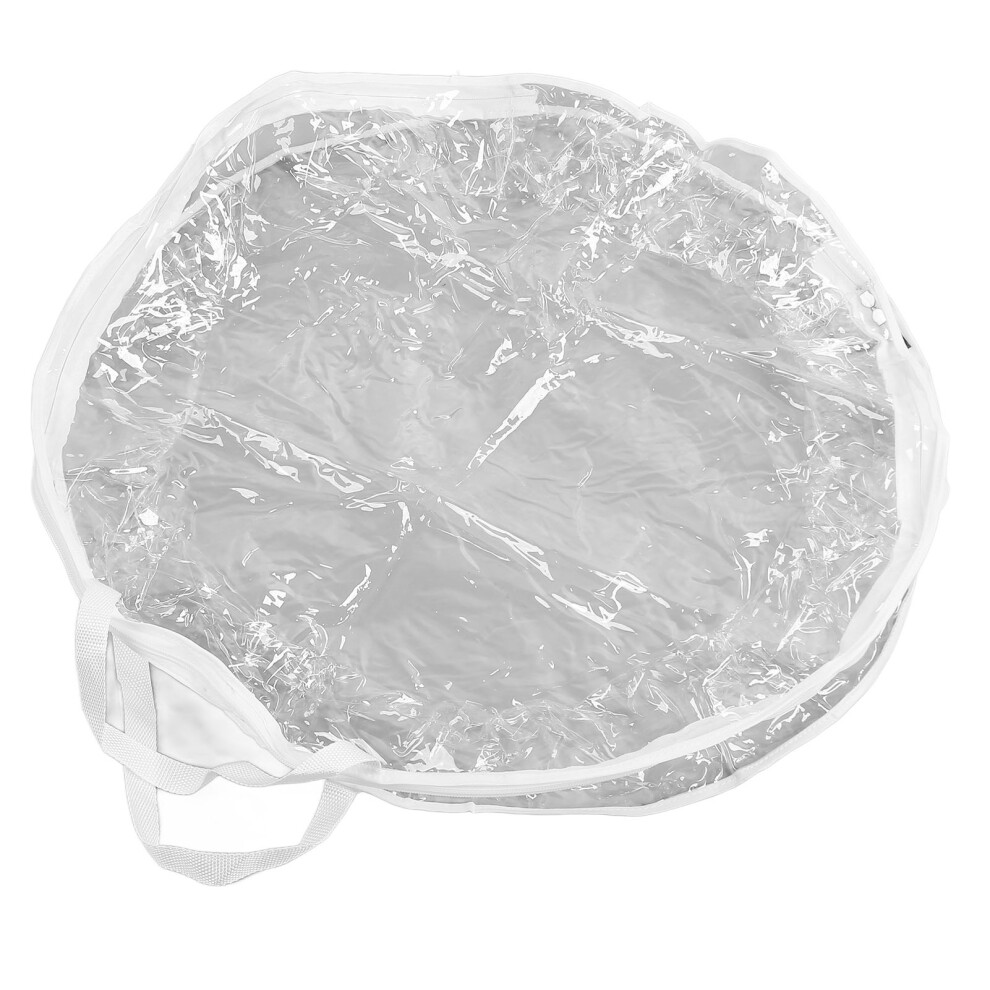 Clear Wreath Storage Container 60x20cm PVC Thick Material with Double Zippers