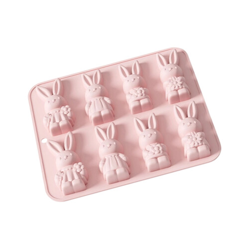 Rabbit Silicone Cake Mold with Nonstick Release for Baking-Pink
