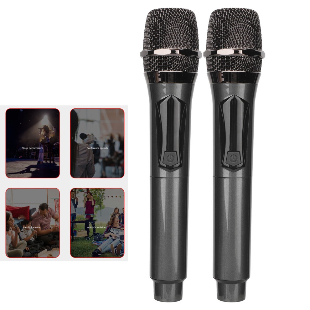Wireless Microphone System 700-800Mhz Dual Handheld With Rechargeable Receiver 8221371950257