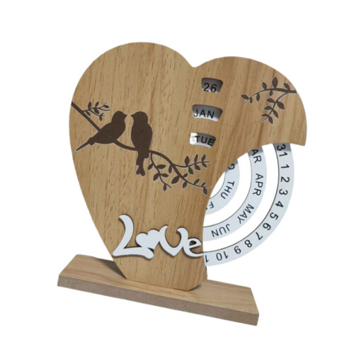 Calendrier annuel multifonctionnel en bois,-J'aime l'argent