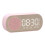 Pink Multifunction Bluetooth Speaker Clock with Mirror, ABS, Lithium Battery 11