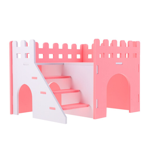 3Pièces Hamsters PVC Rose Refuge Confortable Sécurisé 2