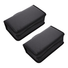 4Pièces Étui Zippé Noir Pour Cd Dvd Spacieux