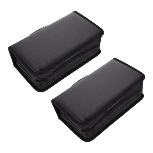 4Pièces Étui Zippé Noir Pour Cd Dvd Spacieux