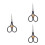 3Pièces Mini Ciseaux Métal Noir Pour Sourcils Nez 10