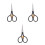 3Pièces Mini Ciseaux Métal Noir Pour Sourcils Nez 4