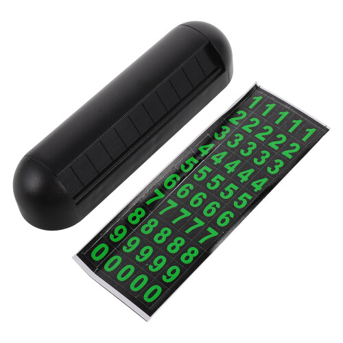 5Pcs ABS Temporary Car Parking Cards with Reusable Adhesive Black 1
