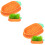 4Pièces Bac À À Chat Portable PP Orange Style Carotte 5
