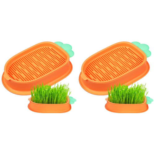 4Pièces Bac À À Chat Portable PP Orange Style Carotte 1