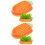 4Pièces Bac À À Chat Portable PP Orange Style Carotte 4
