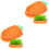 4Pièces Bac À À Chat Portable PP Orange Style Carotte 3