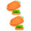 4Pièces Bac À À Chat Portable PP Orange Style Carotte 6
