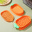 4Pièces Bac À À Chat Portable PP Orange Style Carotte 8