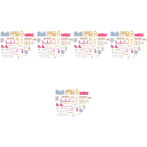 5Pièces Modèles Villas Mini Bois Rosa DIY Décor Maison Animée 2