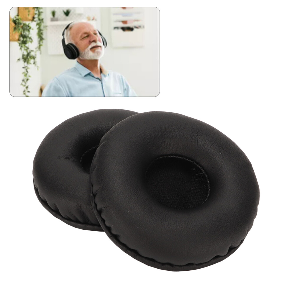 Replacement 70Mm Ear Pads Foam Leather For Headphones Black 7901371953212