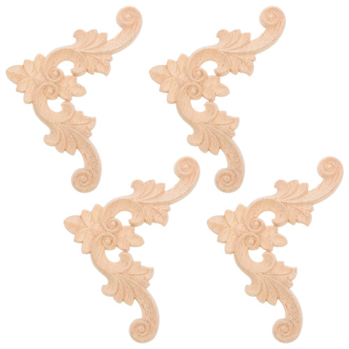20Pièces Fleurs Coins Bois Sculpté Décor Meuble Élégant 2