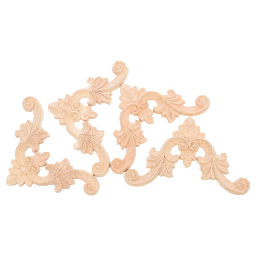 20Pièces Fleurs Coins Bois Sculpté Décor Meuble Élégant 1