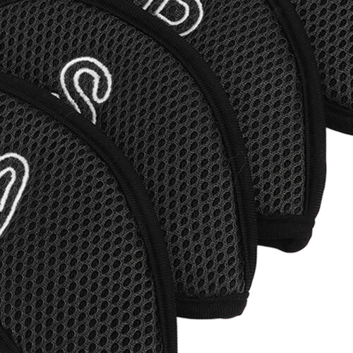 10 PCS Black Mesh Golf Iron Head Covers with Number Protection 2