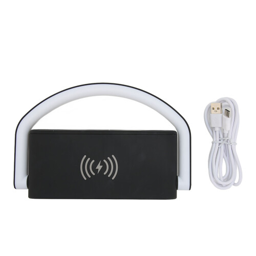 Wireless Charging Alarm Clock with Night Light, 4-Digit LED, Black 1