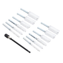 13 Stück Bohrbürsten-Set 8-19mm mit 15cm Verlängerung, Nylon Weiß