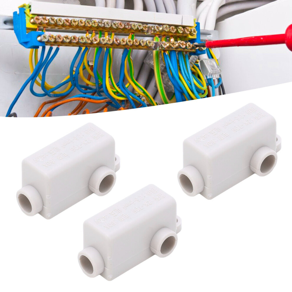 High Power 10Pcs Zk T06 Connector Box: 60A 400V 1 In 2 Out Flame Retardant 3421371954322