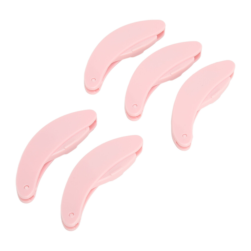Pink 5Pcs Stainless Steel Folding Eyelash Comb For Eyebrow & Makeup