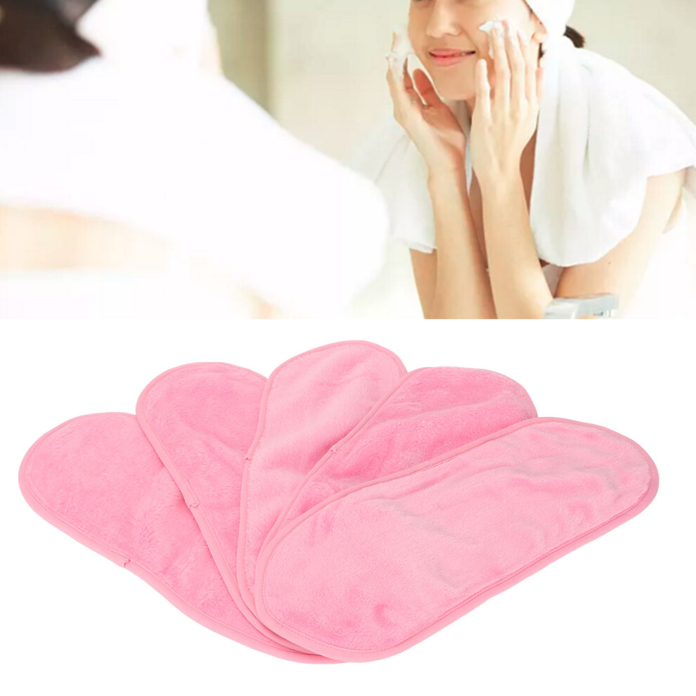 Unisex Orange 5Pcs Coral Fleece Microfiber Makeup Remover Towels, Reusable, 30X30cm