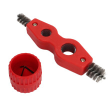 Red Copper Pipe Reamer Kit with Brush for Cleaning & Polishing