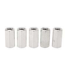 Rustproof Silver M10 Hex Coupling Nut Stainless Steel 5PCS for Studs & Bolts