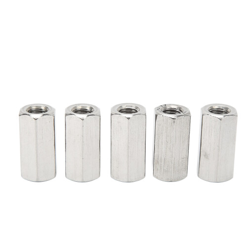 Rustproof Silver M10 Hex Coupling Nut Stainless Steel 5PCS for Studs & Bolts