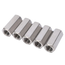 5Pcs M12 Hex Coupling Nut Stainless Steel Anti-Corrosion Silver