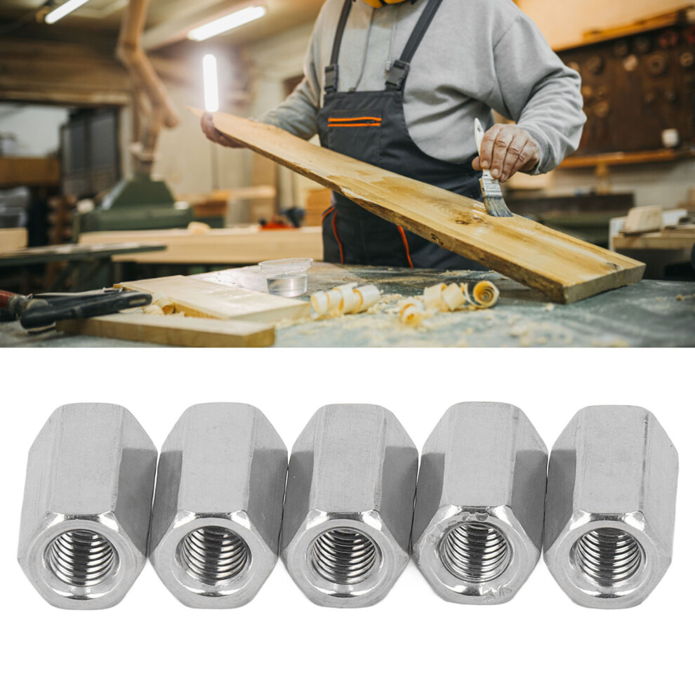 20Pcs M6x1.0-10-L18mm Stainless Steel Hex Coupling Nuts For Fastening 5041371970436