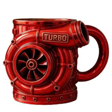 Praktischer 3D-Turbolader-Becher, mechanischer Motorbecher-Rot
