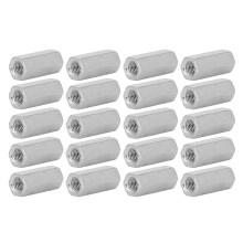 20 Pcs M6x1 L25mm Stainless Steel Hex Coupling Nuts for Rods & Bolts