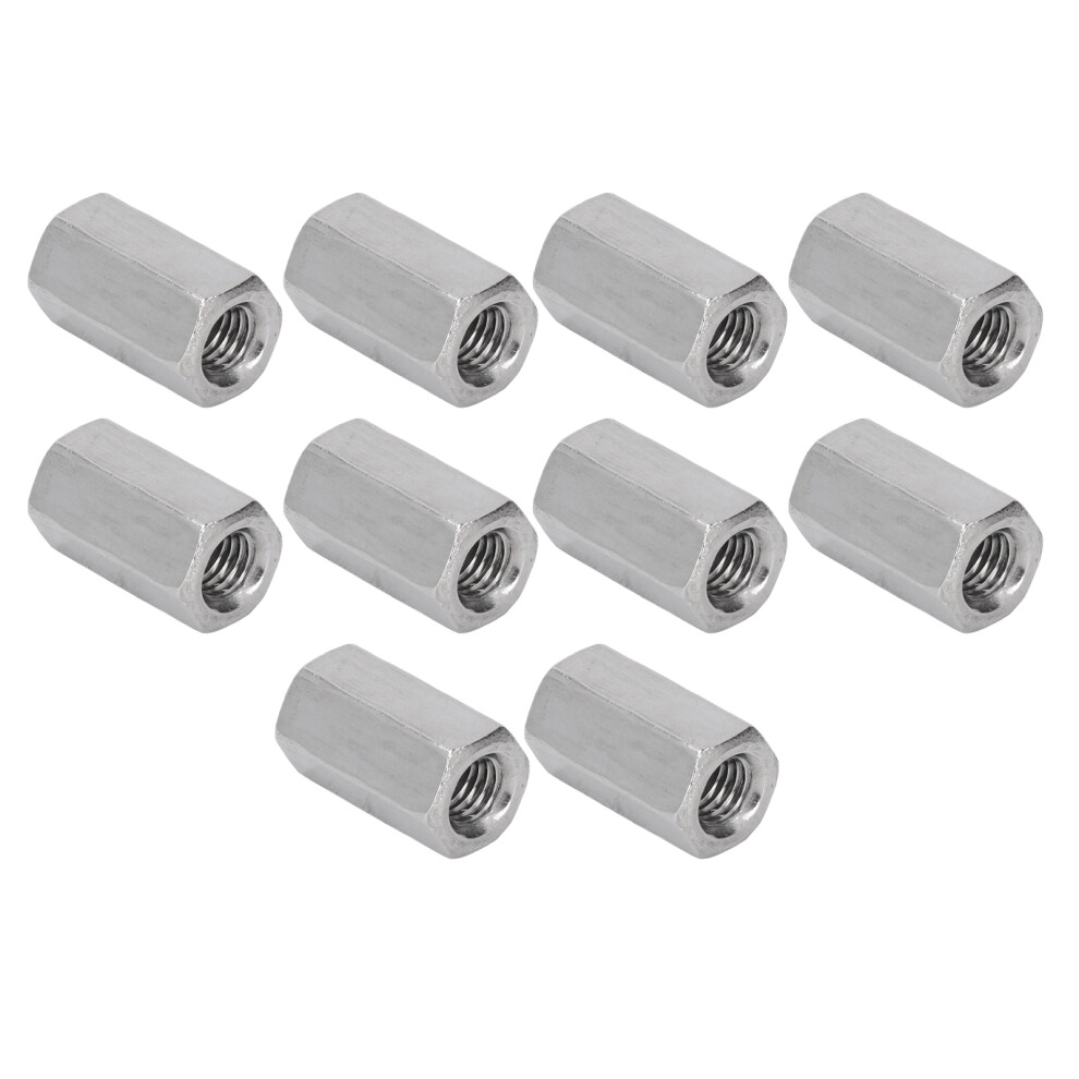 10Pcs M8 Stainless Steel Coupling Nut 24Mm Hex Fastener For Indoor Outdoor 7891371961143