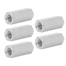 5PCS M12x1.75-19-L50mm 304 Stainless Steel Hex Coupling Nuts