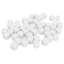 50 weiße Plastikspielewürfel mit abgerundeten Ecken, 0,6 Zoll, für Unterricht und Partys