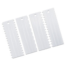 4 Stück Kuchen-Scraper Set Lebensmittelgerechte Sägezahn-Glättkelle