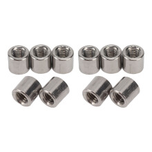 50PCS M6 304 Stainless Steel Round Coupling Nuts, Female Thread