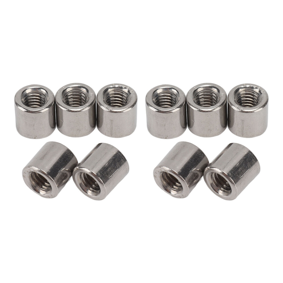 50Pcs M6 304 Stainless Steel Round Coupling Nuts, Female Thread 8451380905454