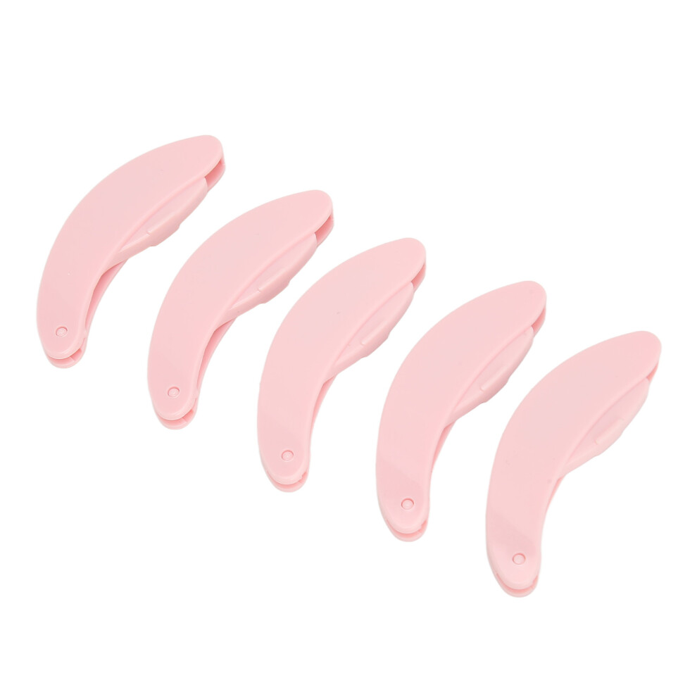 5pcs Stainless Steel Folding Eyelash Comb Pink Makeup Teeth Brush