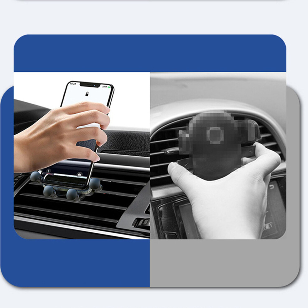 Upgraded Gravity Car Phone Mount Auto Lock For 4.7-6.9 Inch Phones Silver 9431371974491