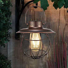 Lanterna solar com luz branca quente, operação automática, à prova d'água, ideal para jardins, paredes e caminhos.