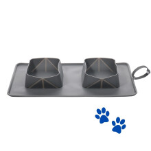 Inovação em cuidados com animais de estimação: comedouro portátil dobrável de silicone com base antiderrapante, durável e resistente, ideal