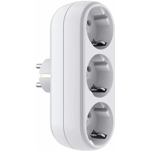 Travel Power Strip With Illuminated Switch, Smart Technology Surge Protector For Safe Multiple Sockets Usage, White