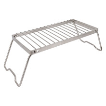 Robuster klappbarer Edelstahl-Campinggrill mit verstellbarer Höhe